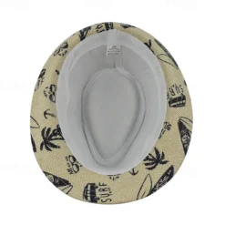 Discount OUKU Men's Kentucky Derby Hat Sun Hat Party Hat Dress Hat White khaki Cotton Fashion Casual Street Daily Coconut Tree Sunscreen Breathable
