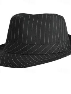 Sale OUKU Men's Kentucky Derby Hat Sun Hat Party Hat Dress Hat Black White Cotton Fashion Casual Street Daily Stripes Sunscreen Breathable