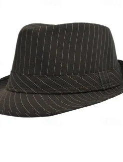 Sale OUKU Men's Kentucky Derby Hat Sun Hat Party Hat Dress Hat Black White Cotton Fashion Casual Street Daily Stripes Sunscreen Breathable