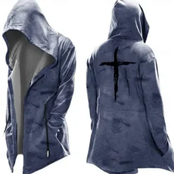 Discount OUKU Men's Knights Templar Graphic Prints Cross Hoodie Hoodies Sweatshirt Streetwear Basic Long Sleeve Hooded Sports & Outdoor Daily Going out Black Yellow Pocket Print Fall & Winter Designer