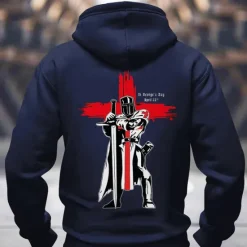 Best OUKU Men's Knights Templar Hoodies Sweatshirt Fashion Long Sleeve Crew Neck Holiday Streetwear Black Red Drawstring Fall Winter Designer