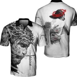 Online OUKU Men's Knights Templar Polo Shirts Golf Shirt Short Sleeve Polo Shirts Collared Shirts Vintage Casual Vacation Wear Festival Wear Party Outfits Buttons 3D Print Black-White Black White