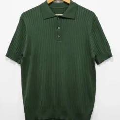 New OUKU Men's Knit Polo Sweater Polo Business Daily Lapel Short Sleeves Stylish Classic Plain Knitted Summer Spring Black Green Coffee Knit Polo Sweater