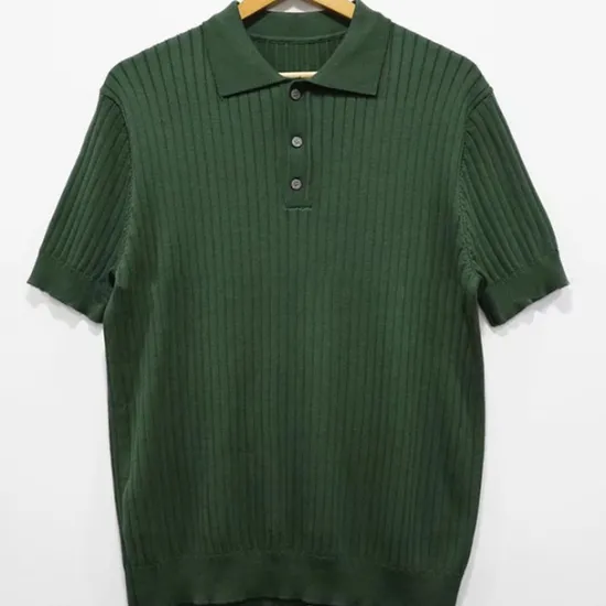 New OUKU Men's Knit Polo Sweater Polo Business Daily Lapel Short Sleeves Stylish Classic Plain Knitted Summer Spring Black Green Coffee Knit Polo Sweater