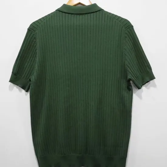 New OUKU Men's Knit Polo Sweater Polo Business Daily Lapel Short Sleeves Stylish Classic Plain Knitted Summer Spring Black Green Coffee Knit Polo Sweater