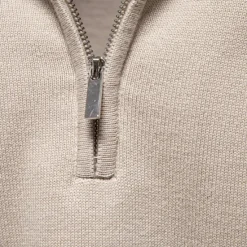 Sale OUKU Men's Knit Solid Color Half Zip Knitwear Elegant Christmas Gifts Home Clothing Apparel Fall Winter Light Grey Beige S M L