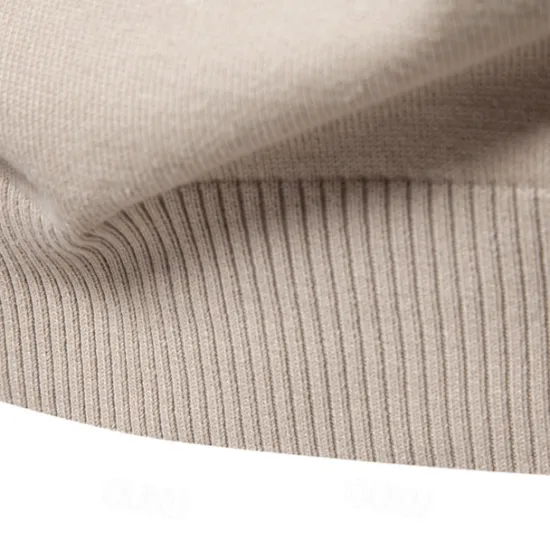 Sale OUKU Men's Knit Solid Color Half Zip Knitwear Elegant Christmas Gifts Home Clothing Apparel Fall Winter Light Grey Beige S M L
