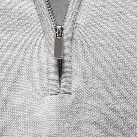 Sale OUKU Men's Knit Solid Color Half Zip Knitwear Elegant Christmas Gifts Home Clothing Apparel Fall Winter S M L Light Grey