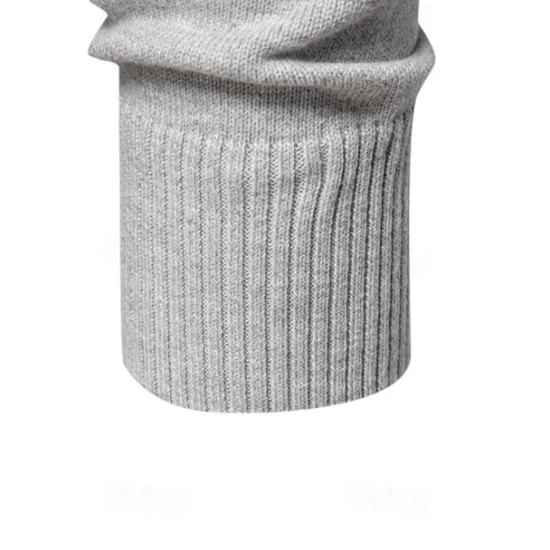 Sale OUKU Men's Knit Solid Color Half Zip Knitwear Elegant Christmas Gifts Home Clothing Apparel Fall Winter S M L Light Grey