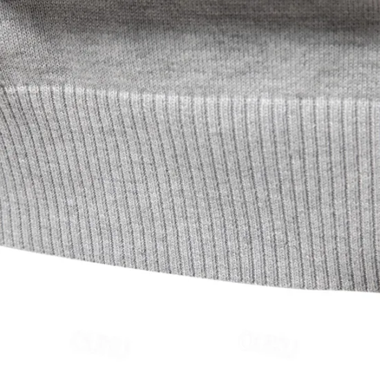 Sale OUKU Men's Knit Solid Color Half Zip Knitwear Elegant Christmas Gifts Home Clothing Apparel Fall Winter S M L Light Grey