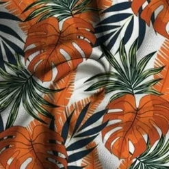 Hot OUKU Men's Leaf Tropical Tropical Plants Shirt Summer Hawaiian Shirt Aloha Shirt Short Sleeve Shirt Turndown Vacation Hawaiian Resort Style Outdoor Vacation Beach Blue Fuchsia Orange S M L