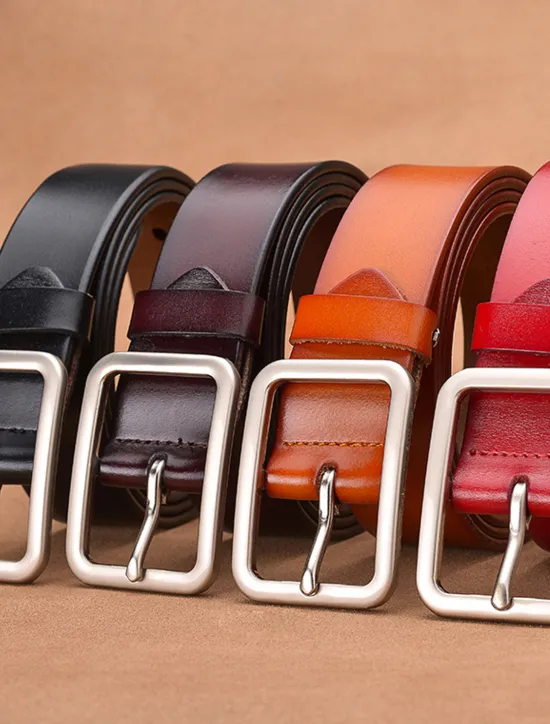 Online OUKU Men's Leather Belt Casual Belt Black Red Dermis Retro Traditional Plain Daily Wear Going out Weekend