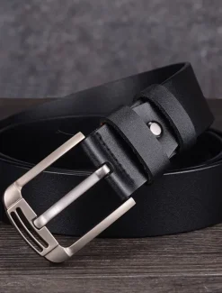 Clearance OUKU Men's Leather Belt Classic Jean Belt Black Coffee Dermis Retro Traditional Plain Daily Wear Going out Weekend