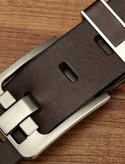 New OUKU Men's Leather Belt Classic Jean Belt Black Coffee Dermis Retro Traditional Plain Daily Wear Going out Weekend