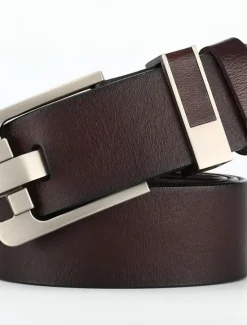 New OUKU Men's Leather Belt Classic Jean Belt Black Coffee Dermis Retro Traditional Plain Daily Wear Going out Weekend