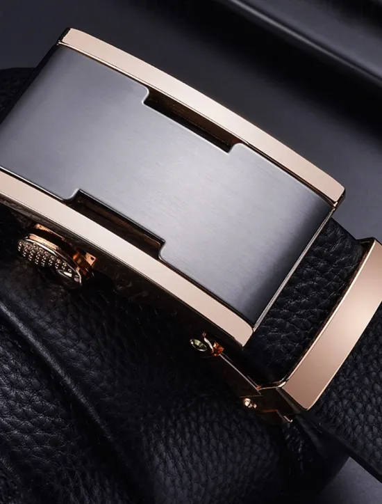 New OUKU Men's Leather Belt Ratchet Belt Silver Gold Dermis Retro Traditional Plain Daily Wear Going out Weekend
