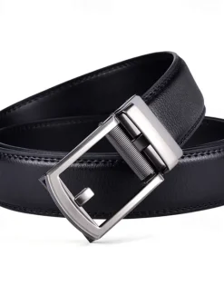 Online OUKU Men's Leather Belt Ratchet Belt Black Coffee Dermis Retro Traditional Plain Daily Wear Going out Weekend