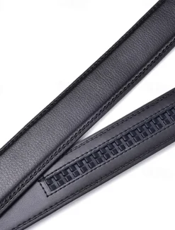 Online OUKU Men's Leather Belt Ratchet Belt Black Coffee Dermis Retro Traditional Plain Daily Wear Going out Weekend