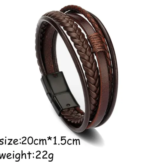 Best OUKU Men's Leather Bracelet Classic Imagine Stylish Simple Ethnic Fashion Casual / Sporty Leatherette Bracelet Jewelry Black / Brown For School Gift Daily Prom Festival