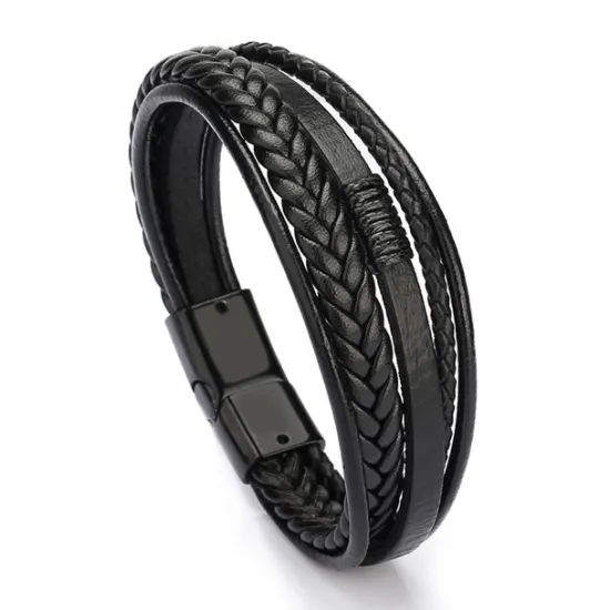 Best OUKU Men's Leather Bracelet Classic Imagine Stylish Simple Ethnic Fashion Casual / Sporty Leatherette Bracelet Jewelry Black / Brown For School Gift Daily Prom Festival