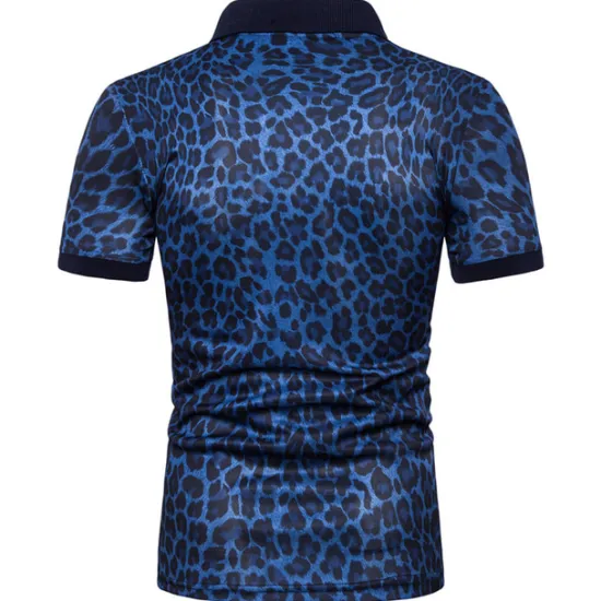 Best OUKU Men's Leopard Polo Shirts Golf Shirt Short Sleeve Polo Shirts Collared Shirts Casual Streetwear Vacation Wear Buttons 3D Print White Yellow Navy Blue