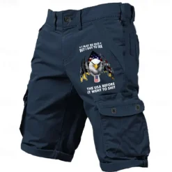 OUKU Men's Letter Eagle American Flag Cargo Shorts Mid Waist Sports Fashion Designer Outdoor Sports Outdoor Casual 6 Pocket Designer Clothing Apparel