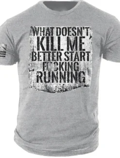 Clearance OUKU Men's Letter Graphic Prints T Shirt Graphic Tee Cotton Short Sleeves Graphic Shirt Heather Gray Black Yellow Comfortable Tee Vacation Street Fashion Designer Clothing