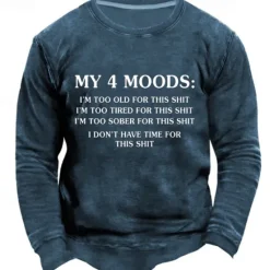New OUKU Men's Letter Graphic Prints Funny Sweatshirts Sweatshirt Pullover Long Sleeve Sweatshirt Crew Neck Cool Daily Classic 3D Print Holiday Going out Streetwear Print Spring & Fall