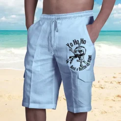 Best OUKU Men's Letter Graphic Prints Cargo Shorts Summer Shorts Mid Waist Streetwear Designer Casual Daily Holiday Elastic Waist Drawstring Print Designer Clothing Apparel