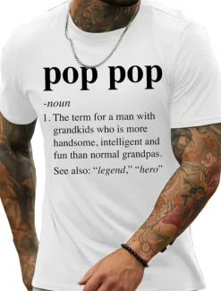 Sale OUKU Men's Letter Graphic Prints Family T Shirt Graphic Tee 100% Cotton Short Sleeve Graphic Shirt Black White Navy Blue Comfortable Tee Vacation Street Fashion Designer Clothing