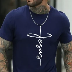 New OUKU Men's Letter Letter Print T Shirt Casual Style Cotton Short Sleeve Graphic Shirt Wine Black White Comfortable Tee Vacation Casual Fashion Designer Clothing