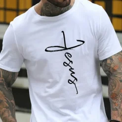 New OUKU Men's Letter Letter Print T Shirt Casual Style Cotton Short Sleeve Graphic Shirt Wine Black White Comfortable Tee Vacation Casual Fashion Designer Clothing