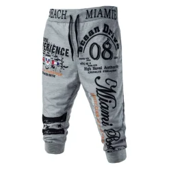 New OUKU Men's Letter Loose Sweat Shorts Capri Pants Mid Waist Mid Rise Active Basic Sports Weekend Drawstring Print Designer Clothing Apparel