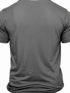 OUKU Men's Letter Print T Shirt Tee Top 100% Cotton Short Sleeve Graphic Shirt Light Heather Grey White Dark Grey Comfortable Tee Street Sports Outdoor Fashion Designer Clothing
