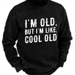 Clearance OUKU Men's Letter Printed Funny Pullover Sweatshirt Long Sleeve Sweatshirts Crew Neck Classic Casual Daily Spring Fall Black White Clothing Apparel Designer Graphic Print Normal S M L XL 2XL