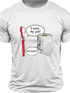 Hot OUKU Men's Letter Printed Funny T Shirt Tee Top 100% Cotton Short Sleeve Graphic Shirt Black White Dark Grey Comfortable Tee Street Sports Outdoor Fashion Designer Clothing