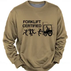 Online OUKU Men's Letter Printed Funny Sweatshirt Sweatshirt Long Sleeve Sweatshirt Crew Neck Fashion Daily Casual 3D Printing Holiday Going out Streetwear Crewneck 3D Print Winter Spring & Fall