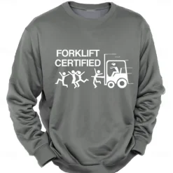 Online OUKU Men's Letter Printed Funny Sweatshirt Sweatshirt Long Sleeve Sweatshirt Crew Neck Fashion Daily Casual 3D Printing Holiday Going out Streetwear Crewneck 3D Print Winter Spring & Fall