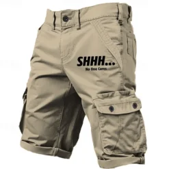 Sale OUKU Men's Letter Printed Funny Cargo Shorts Work Shorts Mid Waist Classic Casual Outdoor Camping & Hiking Multiple Pockets Designer Clothing Apparel