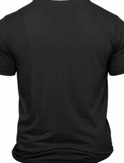 Best OUKU Men's Letter Printed Funny T Shirt Tee Top 100% Cotton Short Sleeve Graphic Shirt Black Army Green Dark Blue Comfortable Tee Festival Fashion Designer Clothing