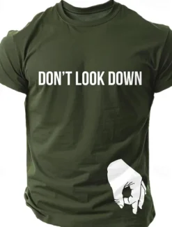 Outlet OUKU Men's Letter Printed Funny T Shirt Tee Top 100% Cotton Short Sleeve Graphic Shirt Black Army Green Dark Blue Comfortable Tee Street Sports Outdoor Fashion Designer Clothing