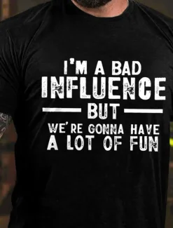 Online OUKU Men's Letter Printed Funny T Shirt Tee Top 100% Cotton Short Sleeve Graphic Shirt Heather Gray Black White Comfortable Tee Vacation Street Fashion Designer Clothing
