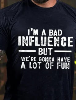 Online OUKU Men's Letter Printed Funny T Shirt Tee Top 100% Cotton Short Sleeve Graphic Shirt Heather Gray Black White Comfortable Tee Vacation Street Fashion Designer Clothing