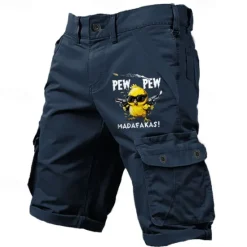 Discount OUKU Men's Letter Printed Funny Duck Cargo Shorts Work Shorts Mid Waist Classic Casual Outdoor Camping & Hiking Multiple Pockets Designer Clothing Apparel