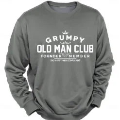 Hot OUKU Men's Letter Printed Old Man Sweatshirt Sweatshirt Long Sleeve Sweatshirt Crew Neck Fashion Daily Casual 3D Printing Holiday Going out Streetwear Crewneck 3D Print Winter Spring & Fall