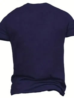 Hot OUKU Men's Letter Printed T Shirt 100% Cotton Short Sleeve Graphic Shirt Black Deep Blue Army Green Comfortable Tee Vacation Street Fashion Designer Clothing