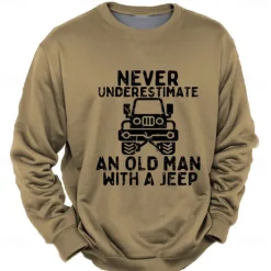 Clearance OUKU Men's Letter Printed Vehicle Sweatshirt Sweatshirt Long Sleeve Sweatshirt Crew Neck Fashion Daily Casual 3D Printing Holiday Going out Streetwear Crewneck 3D Print Winter Spring & Fall