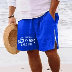New OUKU Men's Letter Shorts Summer Shorts Beach Shorts Mid Waist Hawaiian Casual Daily Holiday Going out Zipper Drawstring Elastic Waist Designer Clothing Apparel