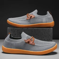 Outlet OUKU Men's Lightweight Barefoot Shoes – Breathable Casual Sneakers with Slip-On Design for Walking, Travel, and Everyday Comfort