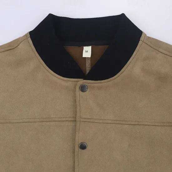 Sale OUKU Men's Lightweight Jacket Bomber Jacket Bomber Leather Jacket Daily Vacation Soft Pocket Spring & Fall Plain Fashion Classic Stand Collar Regular Apricot Black Red Navy Blue Brown Jacket